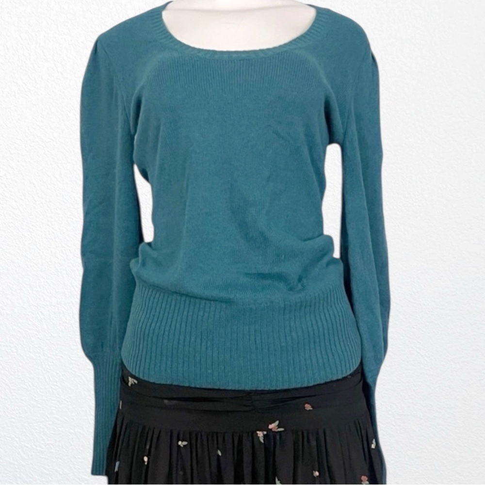 Princess Cottagecore Cozy Warm Angora Blend Pullover Sweater  SZ L Teal
